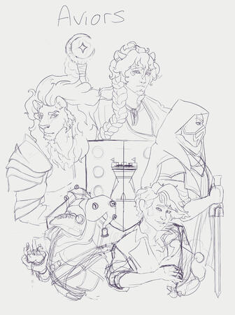 5 Bust Uncoloured Sketch - £60 (£12 each)